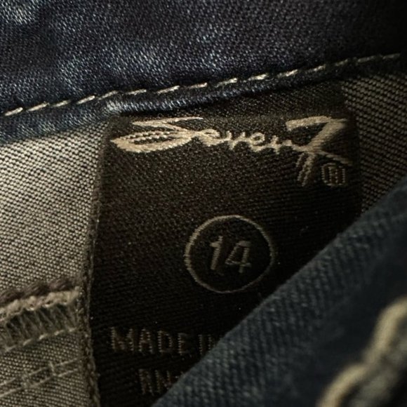 SEVEN7 Rocker Slim Bootcut Embellished Jeans 14 - Picture 8 of 12